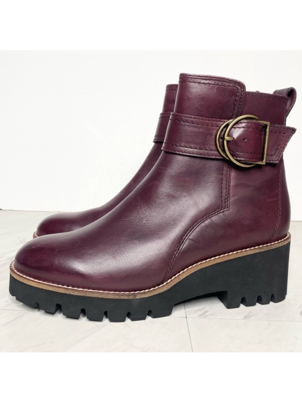 New! Blondo Dagger Red Purple Leather Waterproof Bootie 8M